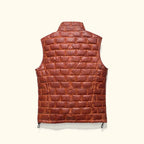 Men's Brick Quilted Leather Down Puffer Vest