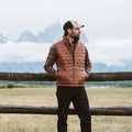 Men's Brick Quilted Leather Down Puffer Vest