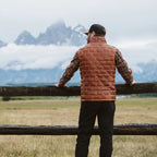 Men's Brick Quilted Leather Down Puffer Vest
