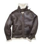 Men's B3 Brown Shearling Leather Bomber Jacket