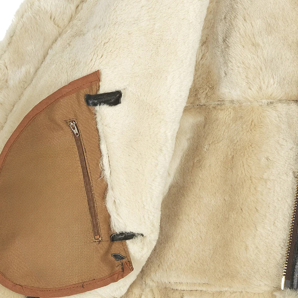 Men's B3 Brown Shearling Leather Bomber Jacket