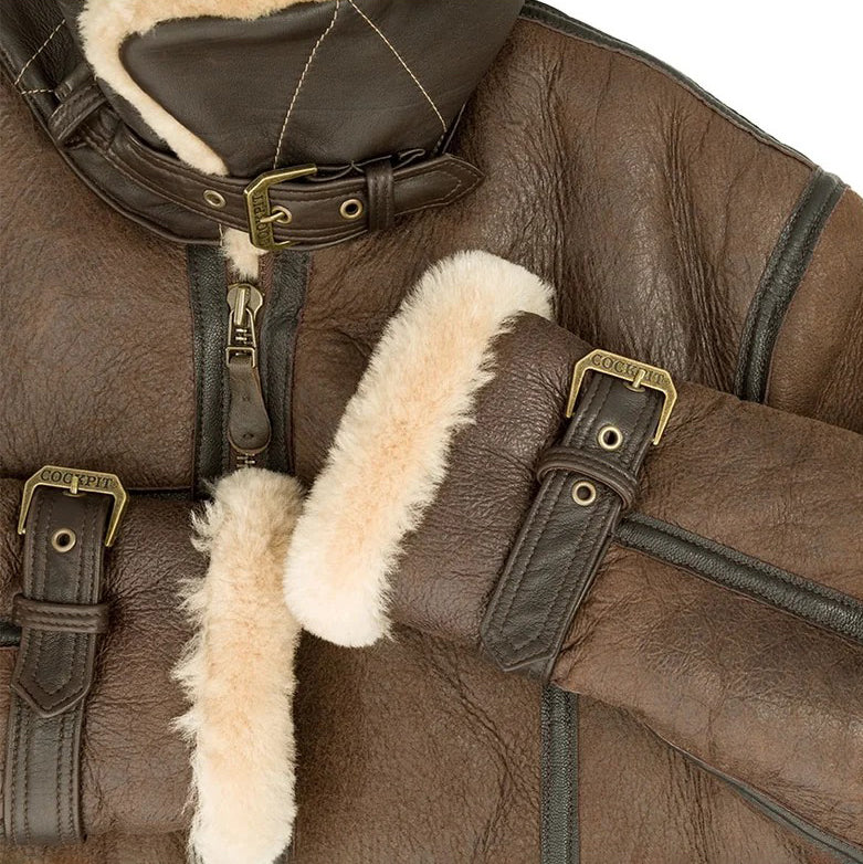 Men's Brown Genuine Sheepskin Leather Coat