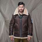 Men's Brown Genuine Sheepskin Leather Coat