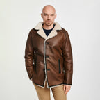 Men’s Brown Lambskin Shearling Leather Jacket