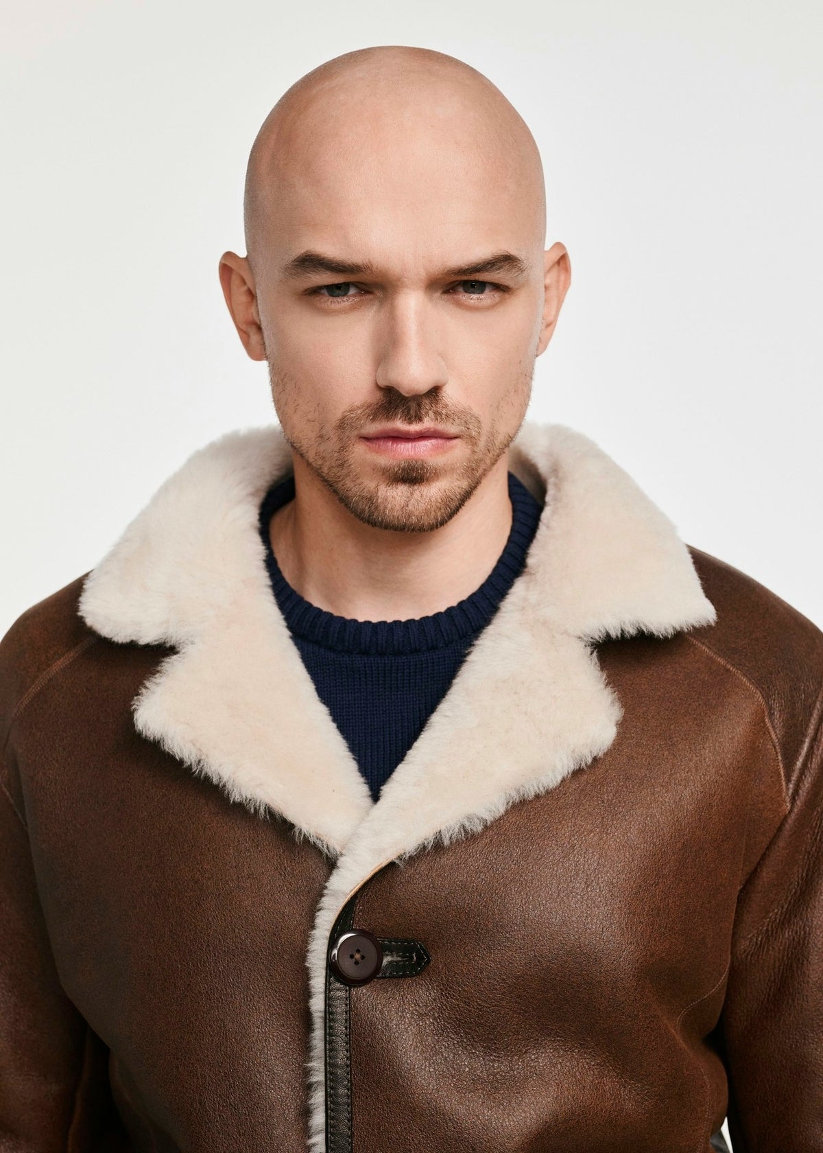 Men’s Brown Lambskin Shearling Leather Jacket