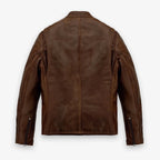 Men's Brown Leather Cafe Racer Jacket