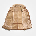 Men's Brown Suede Shearling Coat