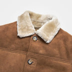 Men's Brown Suede Shearling Coat