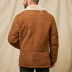 Men's Brown Suede Shearling Coat