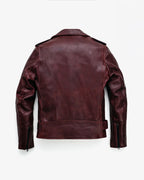 Men's Burgundy Leather Biker Jacket