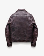 Men's Burgundy Leather Workwear Jacket