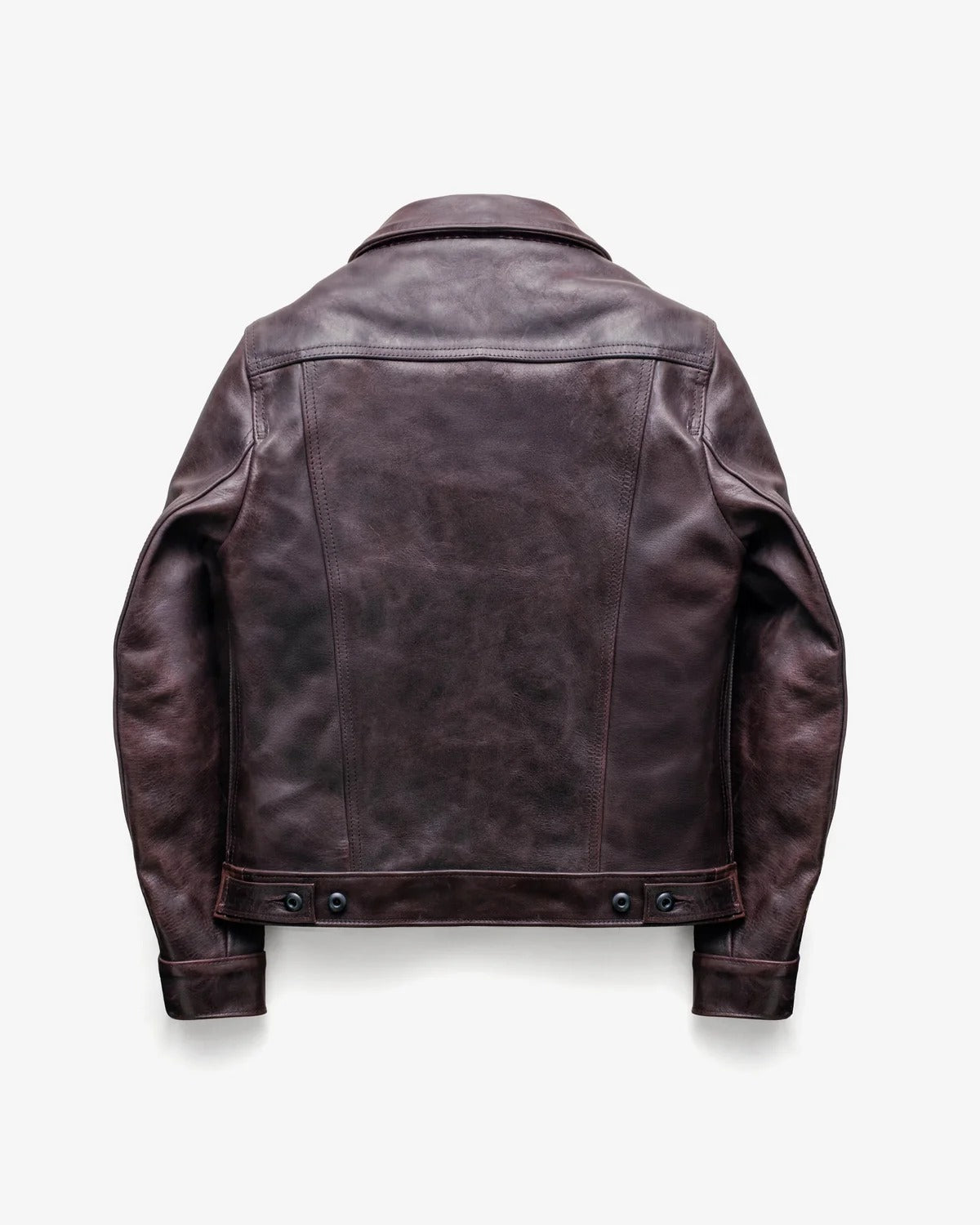 Men's Burgundy Leather Workwear Jacket