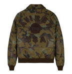 Men's Camo Leather Bomber Jacket | USA Heritage Logo