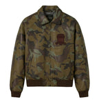 Men's Camo Leather Bomber Jacket | USA Heritage Logo
