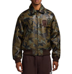 Men's Camo Leather Bomber Jacket | USA Heritage Logo