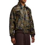 Men's Camo Leather Bomber Jacket | USA Heritage Logo