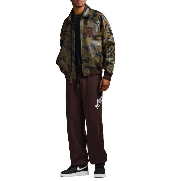 Men's Camo Leather Bomber Jacket | USA Heritage Logo