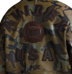 Men's Camo Leather Bomber Jacket | USA Heritage Logo
