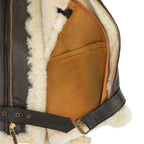Men's Champ Bomber Shearling Jacket – Genuine Sheepskin Leather Belted Flight Jacket