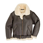Men's Champ Bomber Shearling Jacket – Genuine Sheepskin Leather Belted Flight Jacket