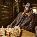 Men's Classic Brown Shearling Leather Bomber Jacket