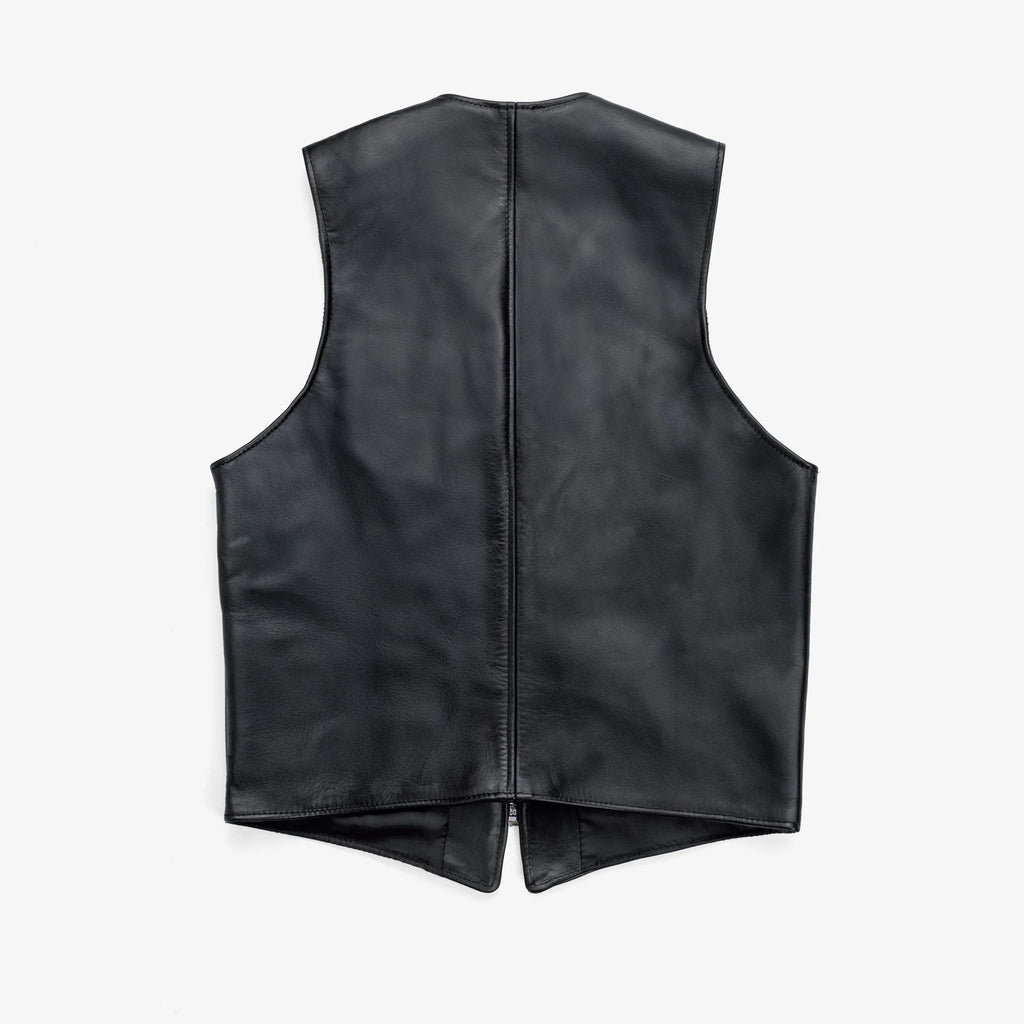 Men's Classic V-Neck Zipper Leather Vest