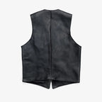 Men's Classic V-Neck Zipper Leather Vest