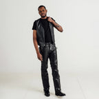 Men's Classic V-Neck Zipper Leather Vest