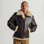 Men's Dark Brown B-3 Shearling Bomber Jacket