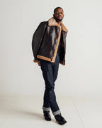 Men's Dark Brown B-3 Shearling Bomber Jacket