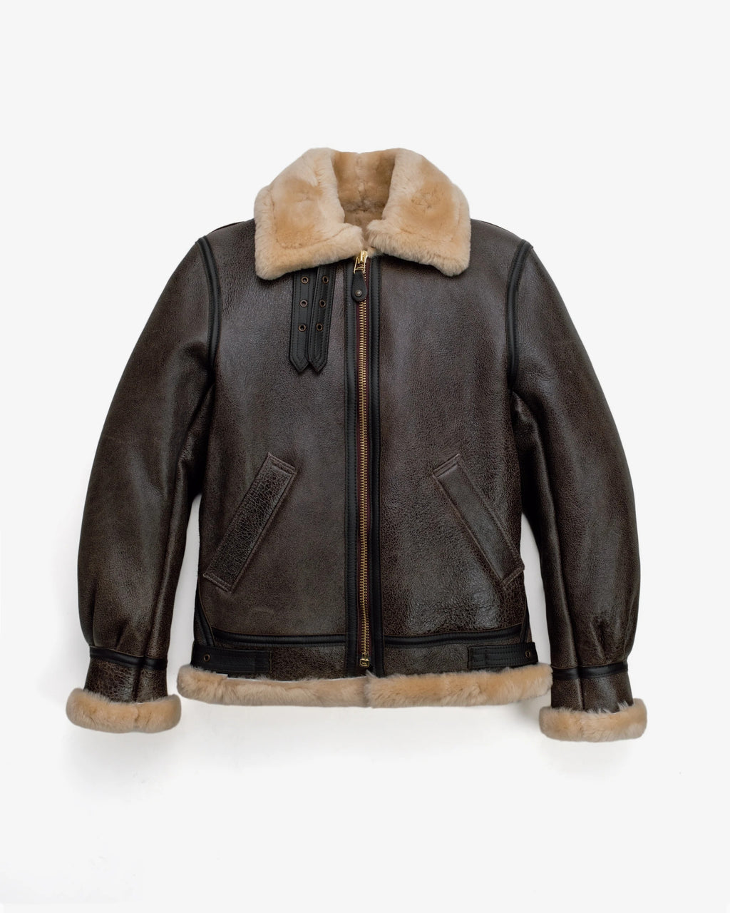 Men's Dark Brown B-3 Shearling Bomber Jacket