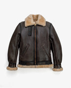 Men's Dark Brown B-3 Shearling Bomber Jacket