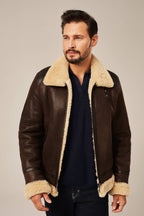 Men's Dark Brown B-6 Shearling Flight Jacket