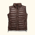Men's Dark Brown Quilted Leather Vest