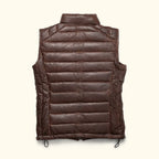 Men's Dark Brown Quilted Leather Vest