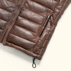Men's Dark Brown Quilted Leather Vest