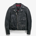 Men's Distressed Black Leather Biker Jacket