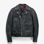 Men's Distressed Black Leather Biker Jacket