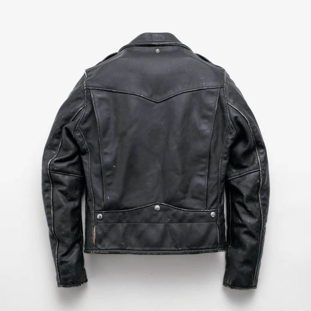 Men's Distressed Black Leather Biker Jacket
