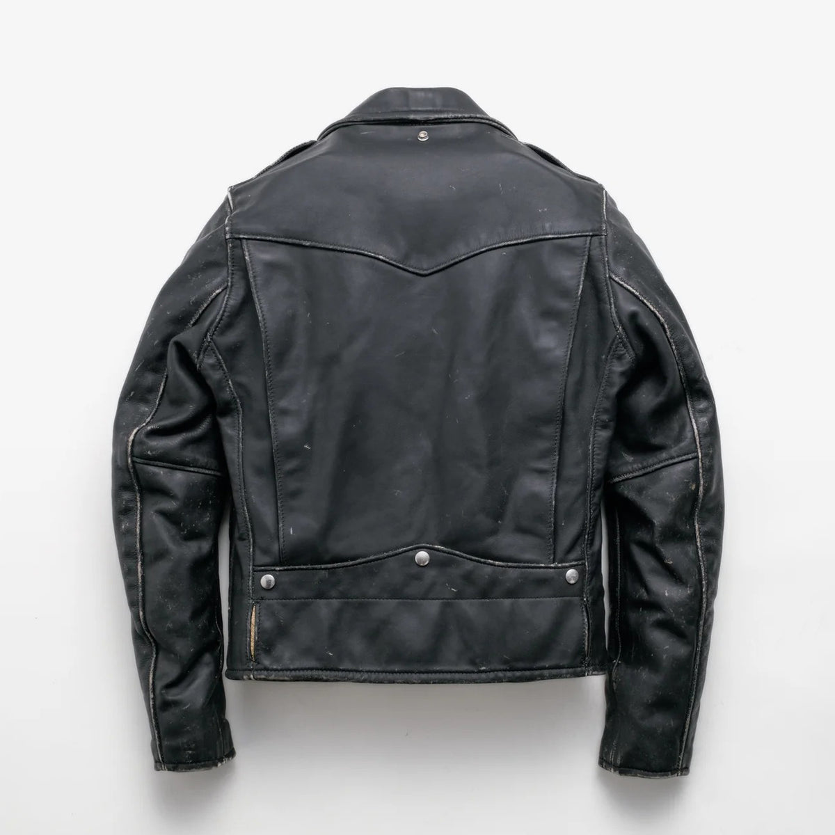 Men's Distressed Black Leather Biker Jacket