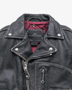 Men's Distressed Black Leather Biker Jacket