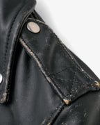 Men's Distressed Black Leather Biker Jacket