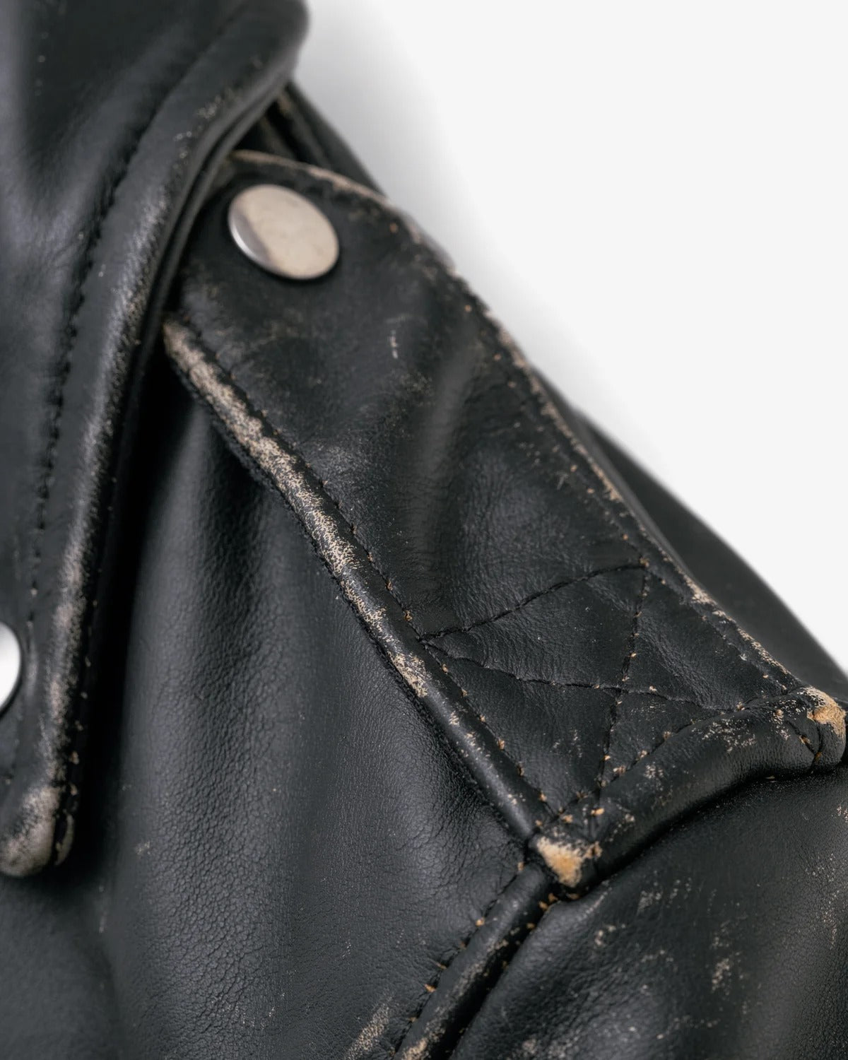 Men's Distressed Black Leather Biker Jacket
