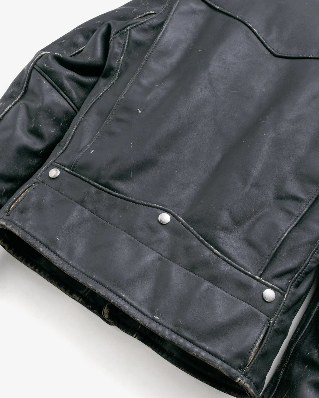 Men's Distressed Black Leather Biker Jacket