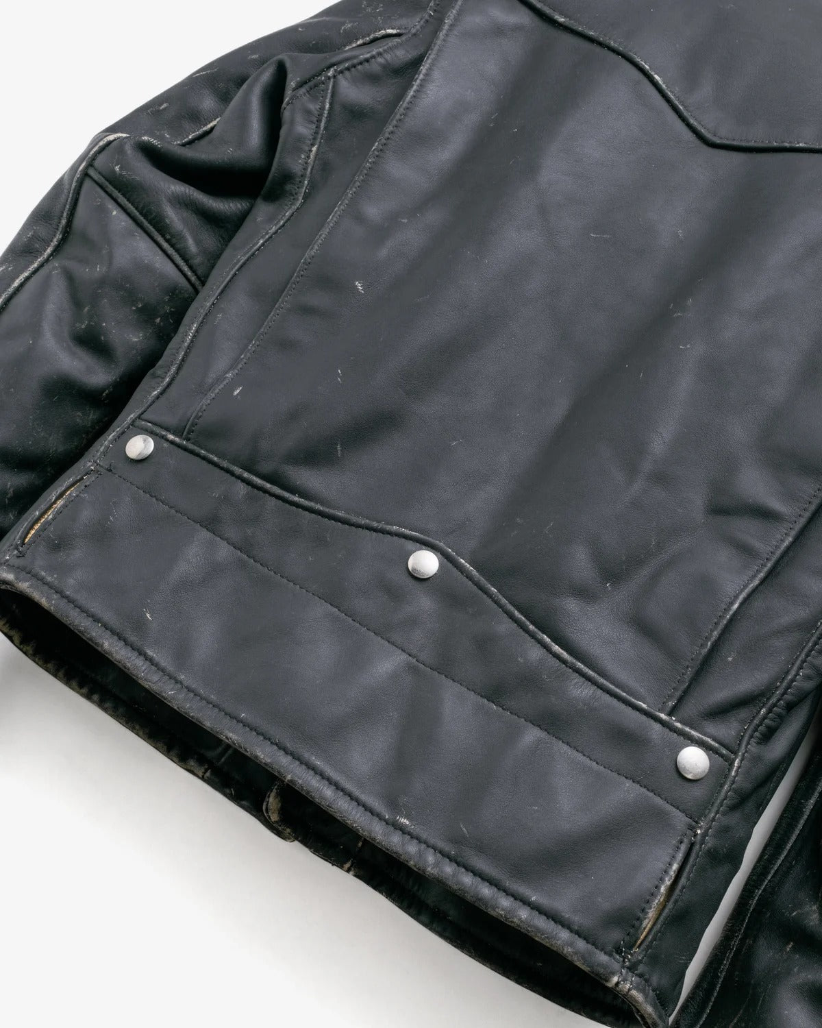 Men's Distressed Black Leather Biker Jacket