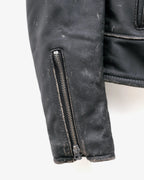 Men's Distressed Black Leather Biker Jacket