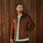 Men's Distressed Brown Leather Jacket