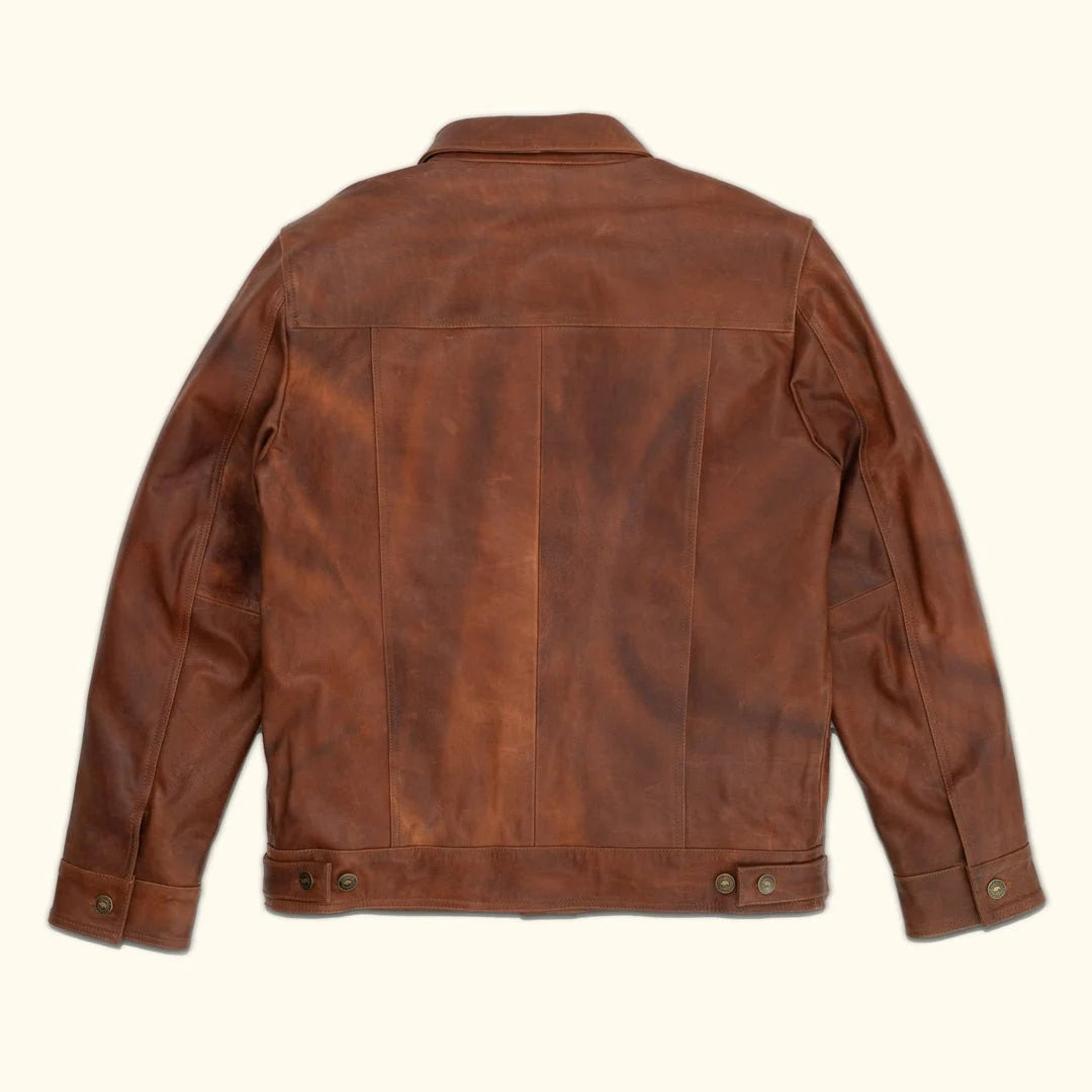 Men's Distressed Brown Leather Jacket