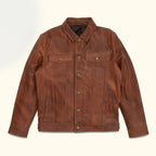 Men's Distressed Brown Leather Jacket