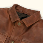 Men's Distressed Brown Leather Jacket